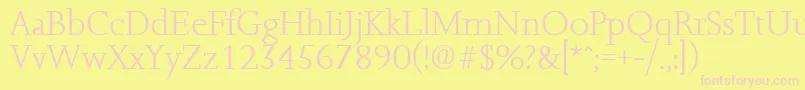 JessicaLight Font – Pink Fonts on Yellow Background