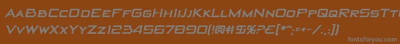 Czcionka BlackholebbItal – szare czcionki na brązowym tle