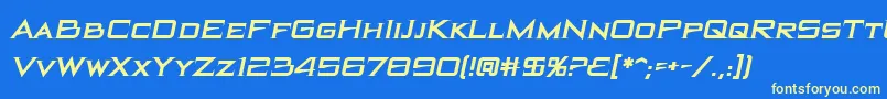 BlackholebbItal Font – Yellow Fonts on Blue Background