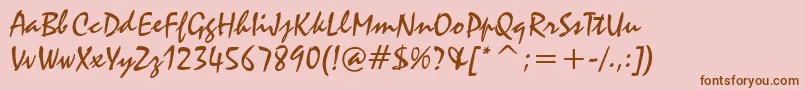 StZephyrRegular Font – Brown Fonts on Pink Background
