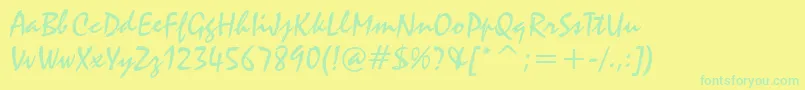 StZephyrRegular Font – Green Fonts on Yellow Background