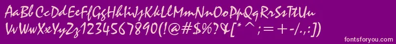 StZephyrRegular Font – Pink Fonts on Purple Background