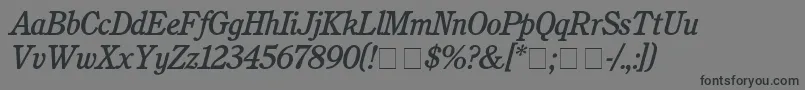 CushingMediumitalic-fontti – mustat fontit harmaalla taustalla