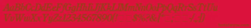 CushingMediumitalic Font – Brown Fonts on Red Background