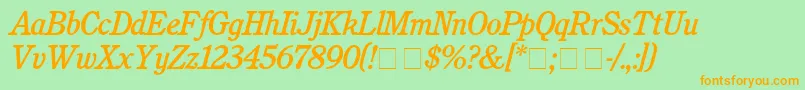 CushingMediumitalic Font – Orange Fonts on Green Background