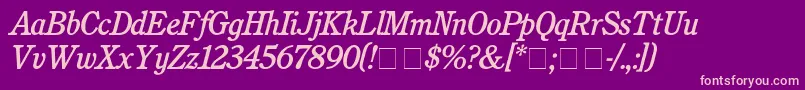 fuente CushingMediumitalic – Fuentes Rosadas Sobre Fondo Morado