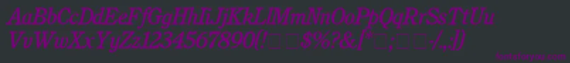 フォントCushingMediumitalic – 黒い背景に紫のフォント