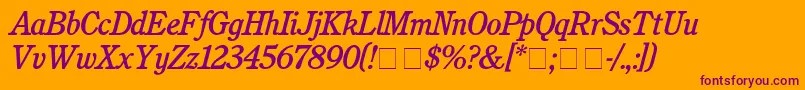 CushingMediumitalic Font – Purple Fonts on Orange Background