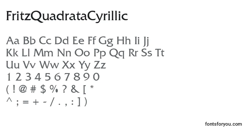 FritzQuadrataCyrillic-fontti – aakkoset, numerot, erikoismerkit