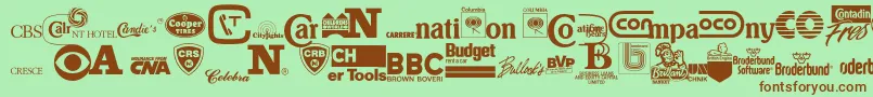 Companylogos Font – Brown Fonts on Green Background