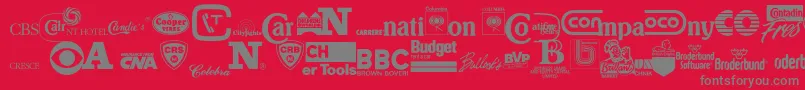 Companylogos Font – Gray Fonts on Red Background