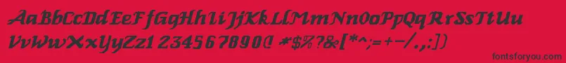 ElbaItalic Font – Black Fonts on Red Background