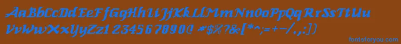 ElbaItalic Font – Blue Fonts on Brown Background