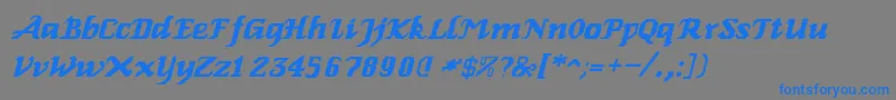 フォントElbaItalic – 灰色の背景に青い文字