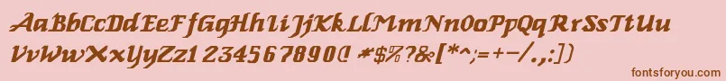 ElbaItalic Font – Brown Fonts on Pink Background