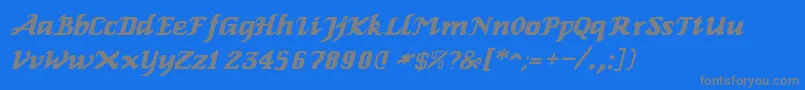 ElbaItalic-Schriftart – Graue Schriften auf blauem Hintergrund