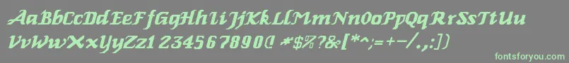 ElbaItalic Font – Green Fonts on Gray Background