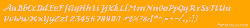 ElbaItalic Font – Pink Fonts on Orange Background