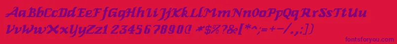ElbaItalic Font – Purple Fonts on Red Background