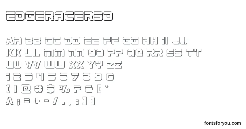 Schriftart Edgeracer3D – Alphabet, Zahlen, spezielle Symbole