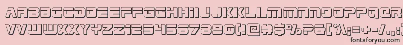 Edgeracer3D-Schriftart – Schwarze Schriften auf rosa Hintergrund