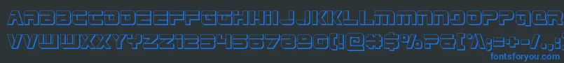 Edgeracer3D-Schriftart – Blaue Schriften auf schwarzem Hintergrund
