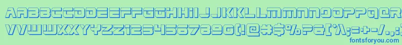 フォントEdgeracer3D – 青い文字は緑の背景です。