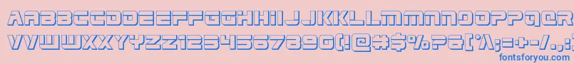Edgeracer3D-Schriftart – Blaue Schriften auf rosa Hintergrund