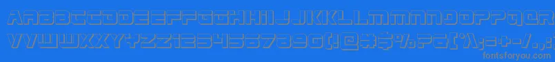 Edgeracer3D-fontti – harmaat kirjasimet sinisellä taustalla