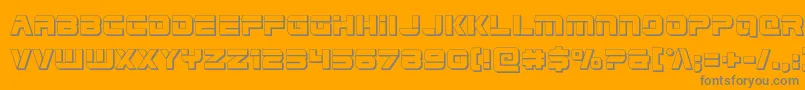 Edgeracer3D-fontti – harmaat kirjasimet oranssilla taustalla