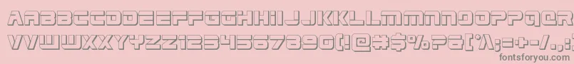 Edgeracer3D-fontti – harmaat kirjasimet vaaleanpunaisella taustalla