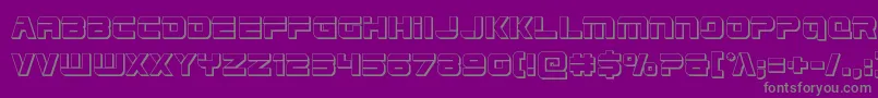 Edgeracer3D-fontti – harmaat kirjasimet violetilla taustalla