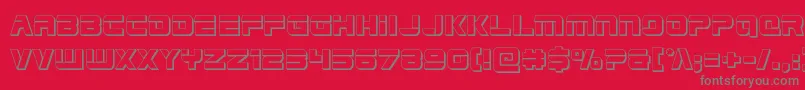 フォントEdgeracer3D – 赤い背景に灰色の文字