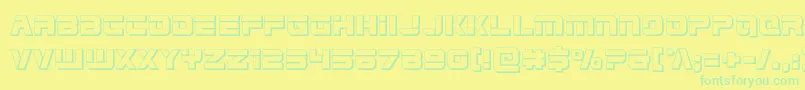 フォントEdgeracer3D – 黄色い背景に緑の文字