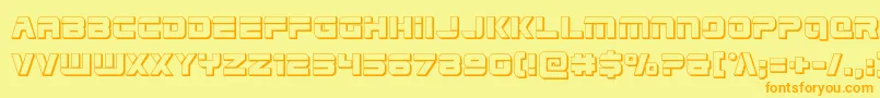 Fonte Edgeracer3D – fontes laranjas em um fundo amarelo