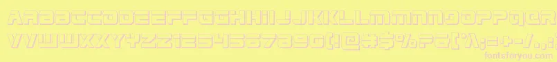 フォントEdgeracer3D – ピンクのフォント、黄色の背景