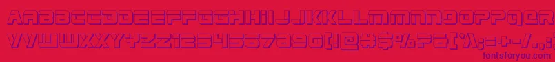 Edgeracer3D-fontti – violetit fontit punaisella taustalla