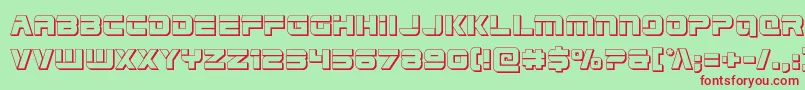 Edgeracer3D-Schriftart – Rote Schriften auf grünem Hintergrund