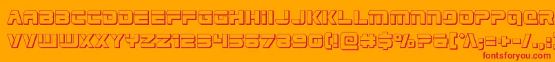 Czcionka Edgeracer3D – czerwone czcionki na pomarańczowym tle
