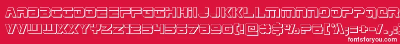 Edgeracer3D-Schriftart – Weiße Schriften auf rotem Hintergrund