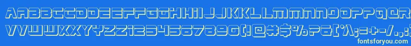 Edgeracer3D-fontti – keltaiset fontit sinisellä taustalla