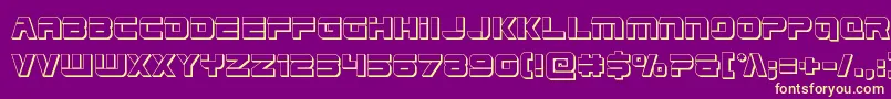 フォントEdgeracer3D – 紫の背景に黄色のフォント