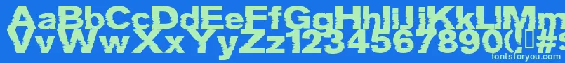 GroteskiBold Font – Green Fonts on Blue Background