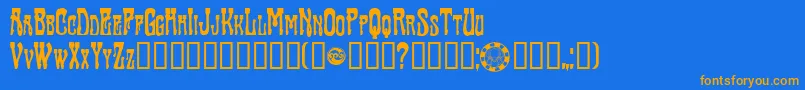 SluaghCreepy Font – Orange Fonts on Blue Background