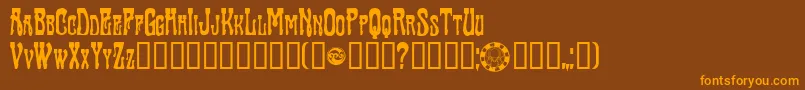 SluaghCreepy Font – Orange Fonts on Brown Background