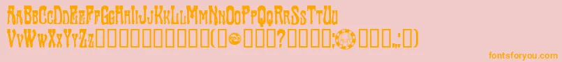 SluaghCreepy Font – Orange Fonts on Pink Background