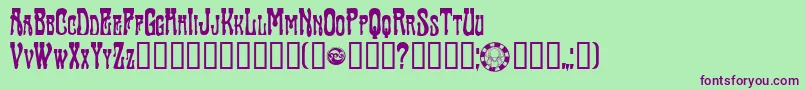 SluaghCreepy Font – Purple Fonts on Green Background