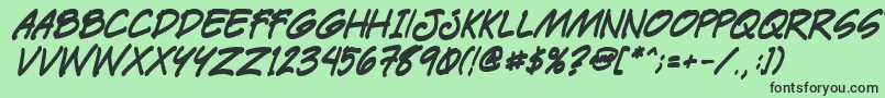 フォントPaetrbi – 緑の背景に黒い文字