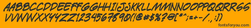 フォントPaetrbi – 黒い文字のオレンジの背景