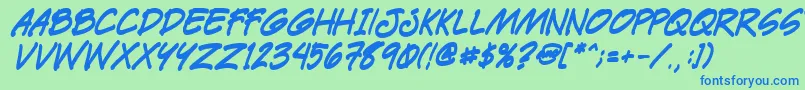 Paetrbi Font – Blue Fonts on Green Background